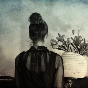 A woman with a vase